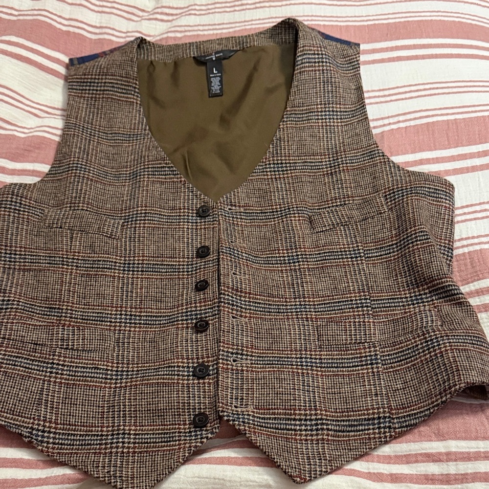 Men's Brown Plaid Vest